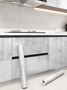 1pc Marble Pattern Kitchen Oil-Proof Sticker, High Temperature Resistant Cooktop Sticker, Tile Wallpaper, Self-Adhesive Cabinet Sticker, Desktop Renovation Film,Stickers,Wall Decal, Vinyl Decal For Home Decorations,Spring Decoration Items Refresh Your Home,Rama Decoration Stickers