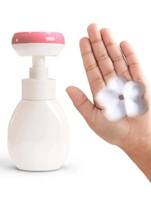 1 pieza Jabón espumoso Dispensador Botella con con patrón de flor , cosmético portátil tipo de prensa bomba Botella - Rosa - Ver 5