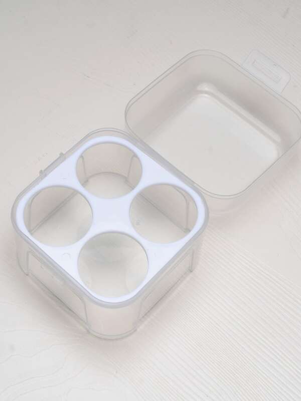 1pc 4-grid Makeup Sponge Storage Box