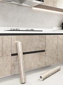 1pc Marble Pattern Kitchen Oil-Proof Sticker, High Temperature Resistant Cooktop Sticker, Tile Wallpaper, Self-Adhesive Cabinet Sticker, Desktop Renovation Film,Stickers,Wall Decal, Vinyl Decal For Home Decorations,Spring Decoration Items Refresh Your Home,Rama Decoration Stickers