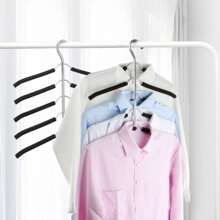 HMSEC 2/4 Pack Multi-Layer Clothes Coat Hangers For Closet Storage,  Space Saving Stainless Steel Non Slip Blouse Shirt Hangers Closet Organizer, Multifunction Hangers For Clothes Jackets Blouse Shirt Halloween Decorations Halloween Costumes Autumn Decor Festival Decor - Black - View 1