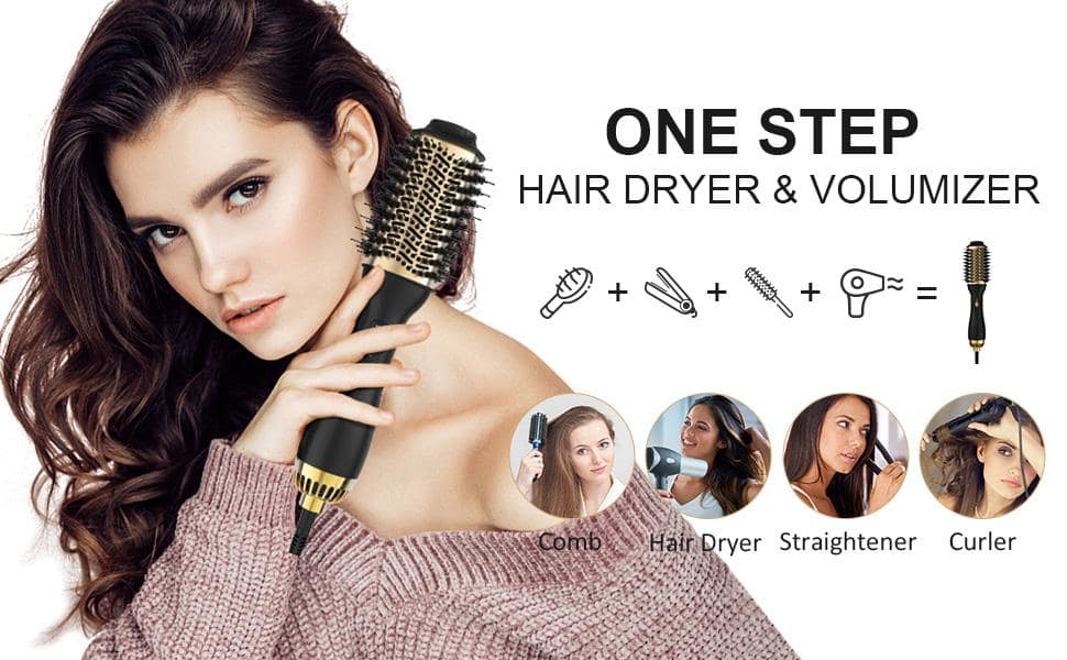 LANDOT Hair Blow Dryer Brush and Volumizer, OneStep Hot Air Brush for