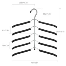 HMSEC 2/4 Pack Multi-Layer Clothes Coat Hangers For Closet Storage,  Space Saving Stainless Steel Non Slip Blouse Shirt Hangers Closet Organizer, Multifunction Hangers For Clothes Jackets Blouse Shirt Halloween Decorations Halloween Costumes Autumn Decor Festival Decor - Black - View 7