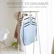 HMSEC 2/4 Pack Multi-Layer Clothes Coat Hangers For Closet Storage,  Space Saving Stainless Steel Non Slip Blouse Shirt Hangers Closet Organizer, Multifunction Hangers For Clothes Jackets Blouse Shirt Halloween Decorations Halloween Costumes Autumn Decor Festival Decor - Black - View 5