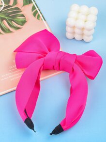 1pc Women's Big Bow Headband, Suitable For Party And Daily Use,Hairband,Hair Hoop Headbands ,Gifts Hair Accessories Head Accessories - Hot Pink - View 2