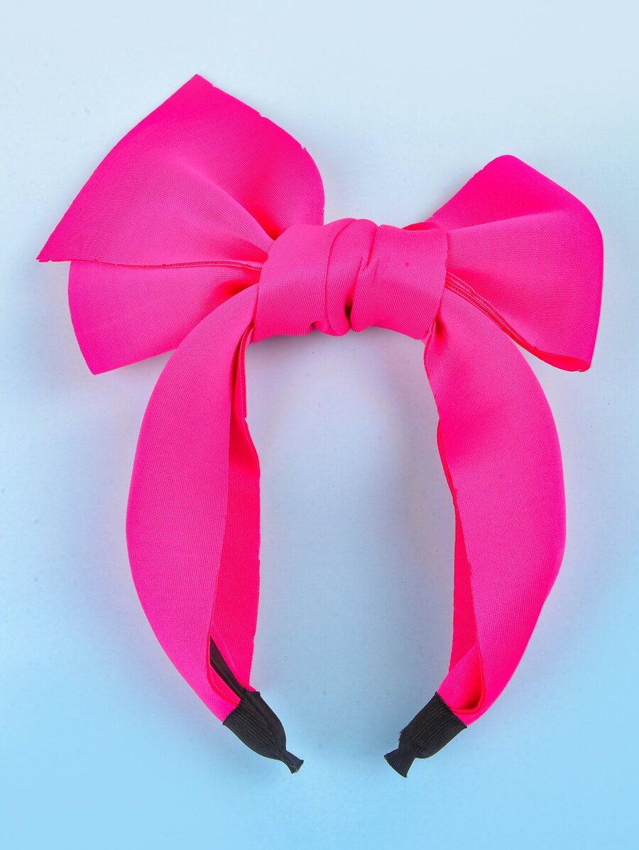 1pc Women's Big Bow Headband, Suitable For Party And Daily Use,Hairband,Hair Hoop Headbands ,Gifts Hair Accessories Head Accessories - Hot Pink - View 1