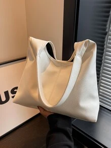 Fashionable Elegant Simple White Shoulder Bag With Inner Pocket, Business Casual Woman Bag Perfect For Office Business And Work - White - View 6