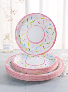 10 Pieces/Set Disposable Plates, 7/9 Inch Donut Party Supplies, White Donut Party Paper Plates, Donut Party Plates, Donut Birthday Party Baby Shower Donut Growing Up Theme Party,Christmas - Multicolor - View 1