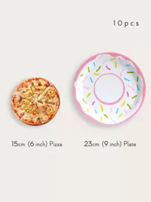 10 Pieces/Set Disposable Plates, 7/9 Inch Donut Party Supplies, White Donut Party Paper Plates, Donut Party Plates, Donut Birthday Party Baby Shower Donut Growing Up Theme Party,Christmas - Multicolor - View 4