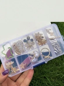 1 Miếng Đơn giản & Thuận tiện Tối giản Trong suốt Hộp đồ trang sức Với Nhiều Lưới Đối với Hoa tai , Nhẫn Hằng ngày Qủa tặng - trắng - Xem 2