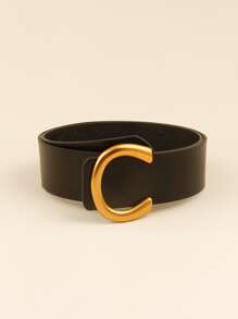1 件时尚宽字母 C 形腰带，适用于连衣裙、衬衫装饰万圣节夏季、学校秋季、秋季、万圣节 - 黑色 - 查看 7