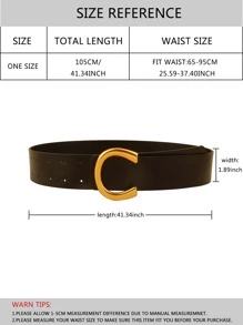 1 件时尚宽字母 C 形腰带，适用于连衣裙、衬衫装饰万圣节夏季、学校秋季、秋季、万圣节 - 黑色 - 查看 8