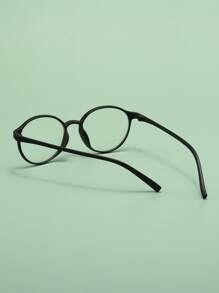 1pair Teenagers' Eyeglasses With Round Frame For Daily Decoration - Black - View 2