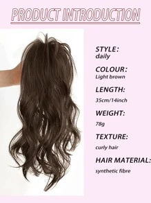 淺棕色14英寸噴泉高馬尾假髮假髮女長髮活力少女淺半扎瀑布捲髮高馬尾假髮