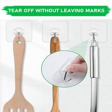 10入組自粘式掛鉤,背膠掛鉤,掛鉤配鑰匙插頭廚房器具毛巾浴巾掛勾等 - 白色 - 查看 4