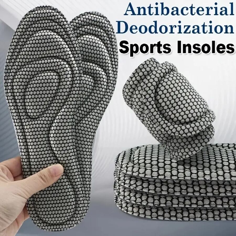 Memory Foam Insoles For Shoes Men Women Nano Antibacterial Massage Sport Insole For Feet Shoe Sole Running Accessories,Shoes And Boots Accessories Insulation,Galentines,Puppy,Carnival,Party Decorations,Shoe,Spring Summer Picks,Brides Maid Gifts,Room,Bedroom Decor,Beach,Travel,For Men,For Women,Vacation,Cute Stuff - Grey - View 1