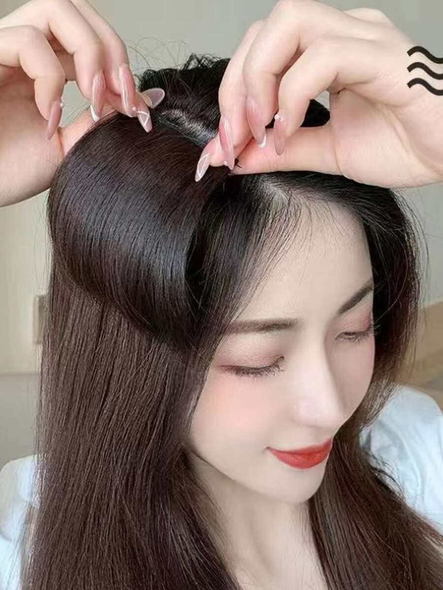 1 Miếng Vô hình & Tự nhiên Mái tóc mềm Tóc giả Kẹp - Lanh nâu - Xem 1