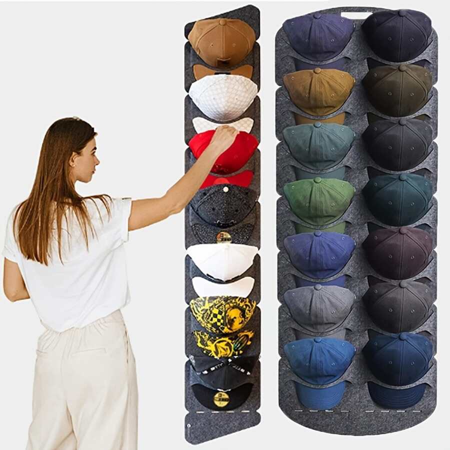 1 Piece Of Felt 7/14 Grid Behind The Wall Baseball Hat Storage Hanging
