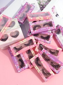 Breteil 24 Pairs Of Natural Full Mixed Style False Eyelashes With Carrying Case,Fluffy Slim For Everyday Use Manga Eyelashes, Travel Essentials