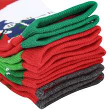 15 Pairs Crew Christmas Holiday Socks, Cozy Funny Cotton Knit Xmas Soft Socks,Colorful Festive Design for Man Woman Girls Winter Novelty Christmas Gifts with Gift Box - 紅色 - 查看 3