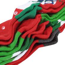 15 Pairs Crew Christmas Holiday Socks, Cozy Funny Cotton Knit Xmas Soft Socks,Colorful Festive Design for Man Woman Girls Winter Novelty Christmas Gifts with Gift Box - 紅色 - 查看 4