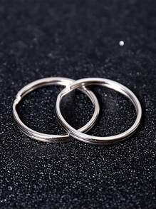 20pcs/Bag Silver Plated Metal Blank Key Ring Keychain Split Ring Key Chain Key Ring Accessories Car Accessories Bag Charm Backpack For School - Silver - View 3