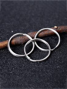 20pcs/Bag Silver Plated Metal Blank Key Ring Keychain Split Ring Key Chain Key Ring Accessories Car Accessories Bag Charm Backpack For School - Silver - View 5