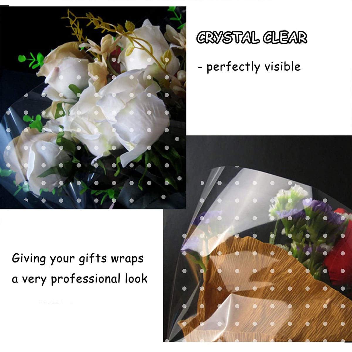 Cellophane Wrap Roll 40cm Wide By 30m Long, Food Safe Clear Plastic