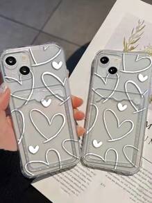 Heart Print Clear Phone Case