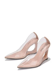 Zapatos de tacón de mujer - Beis - Ver 3