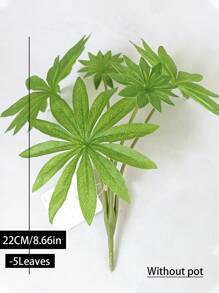 1pc 22cm/8.66 Inches Artificial Plant Ravenala Madagascariensis Wall Decor Plastic Foliage Green Leaf Without Basin - Apricot - View 5