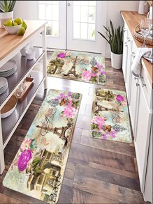 1 tấm Thảm Nhà Bếp Chống Trơn Trượt Hình Tháp & In Hoa - Nhiều màu - Xem 2