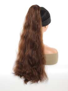 Synthetic Ponytail Hairpiece Extensions Long Pigtail Extensions Natural Long Wavy Pony Tail Hair Extension Claw Clip Ponytail - Light Brown - View 6