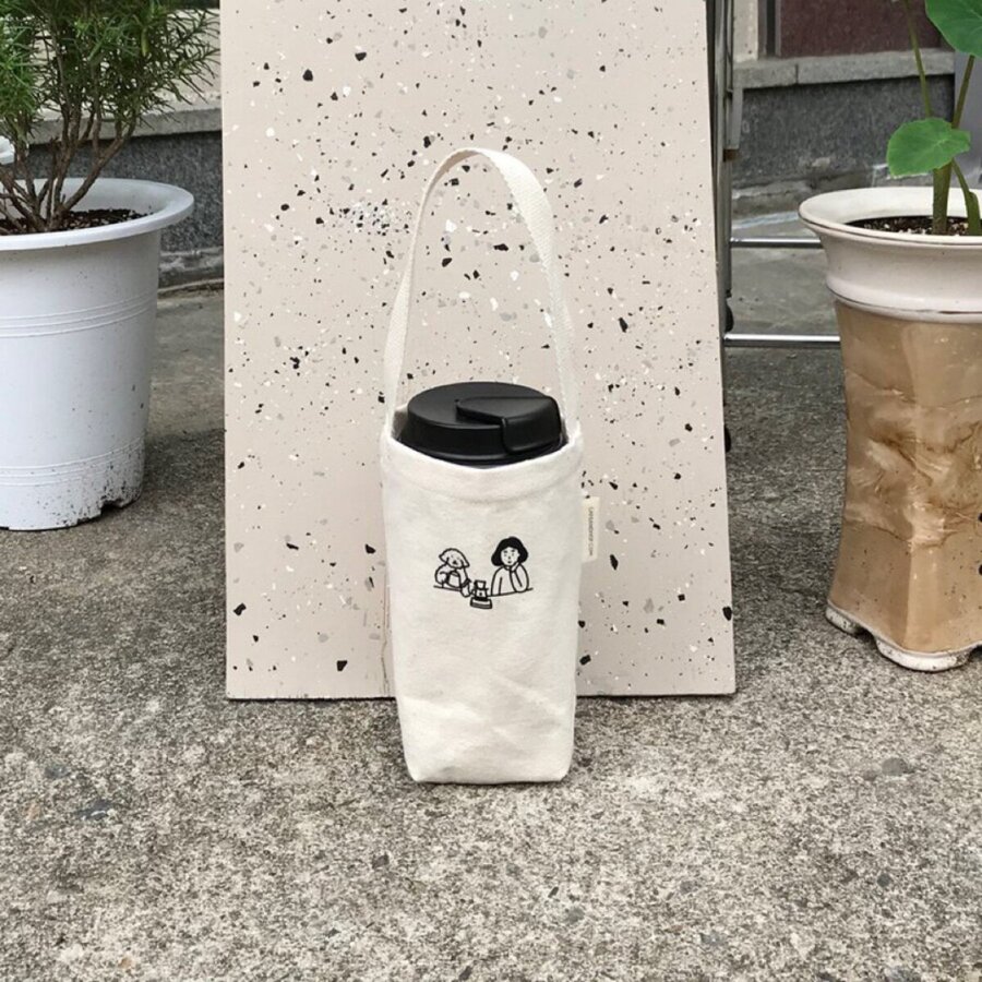 1 pieza de lona Taza de manga con asa para aislado con de vidrio Taza