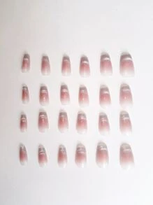 Elevate Your Style With 24pcs Long Square Cat Eye Effect Full Cover Fake Nail Kit Press On Nails Nail Supplies - Multicolor - View 3