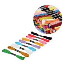 50pcs/set Random Colored Cross Stitch Threads, Rainbow Color Embroidery Floss, Used For Diy Sewing