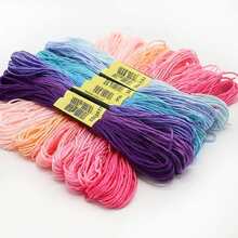 50pcs/set Random Colored Cross Stitch Threads, Rainbow Color Embroidery Floss, Used For Diy Sewing