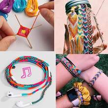 50pcs/set Random Colored Cross Stitch Threads, Rainbow Color Embroidery Floss, Used For Diy Sewing