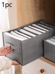 1入組服裝和長褲格盒抽屜整理籃子 - 灰色 - 查看 3