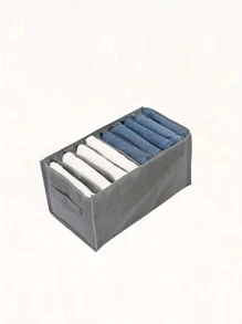 1入組服裝和長褲格盒抽屜整理籃子 - 灰色 - 查看 4