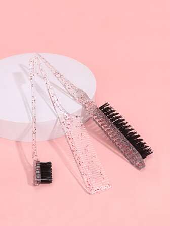 3pcs Shiny Hair Styling Comb Set - Volumizing, Twisted And Bun Hair Comb ,Hair Styling Tools Hair Accessories
