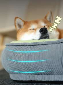 1入組方形可拆卸寵物床適用於貓和狗狗,四季 - 綠色 - 查看 2