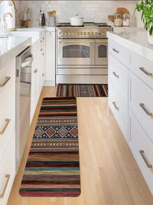1 יחידה שטיח מטבח נגד החלקה בתבנית גיאומטרית - ריבוי צבעים - ראה 2