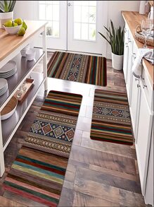 1 יחידה שטיח מטבח נגד החלקה בתבנית גיאומטרית - ריבוי צבעים - ראה 1