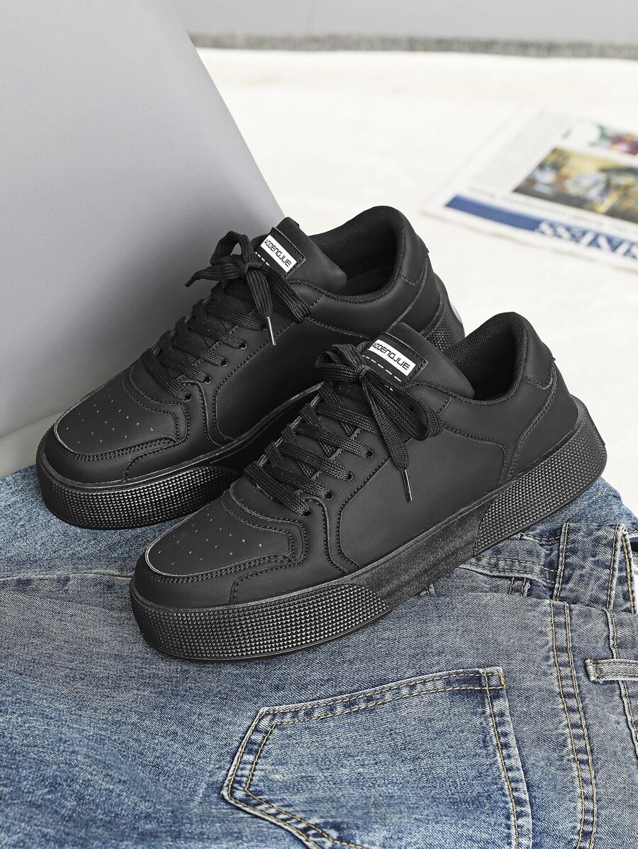 Giày thể thao đế mềm màu trơn phong cách Hàn Quốc cho nam, giày thường ngày thời trang cho thanh thiếu niên, giày thể thao tập luyện ngoài trời