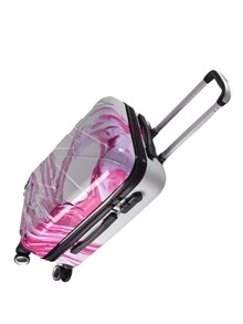 Maleta carry on de color combinado concha dura maleta equipaje de rueda para viajar escuela - Morado Violeta - Ver 5