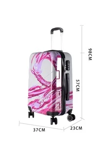 Maleta carry on de color combinado concha dura maleta equipaje de rueda para viajar escuela - Morado Violeta - Ver 2