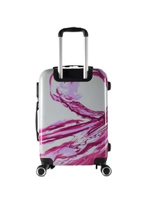 Maleta carry on de color combinado concha dura maleta equipaje de rueda para viajar escuela - Morado Violeta - Ver 4