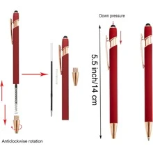 Bút bi màn hình cảm ứng bằng kim loại theo phong cách châu Âu và Mỹ, 3 chiếc ngẫu nhiên - Nhiều màu - Xem 6