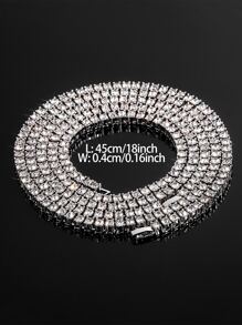 Dây chuyền tennis đính đá lấp lánh dành cho nam, trang sức phong cách Hip Hop sang trọng, món quà ý nghĩa. - Bạc - Xem 4